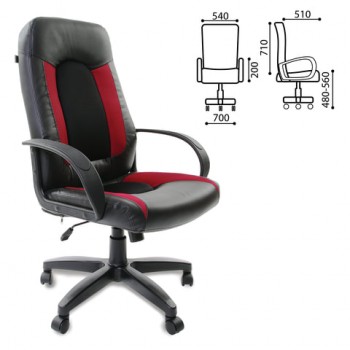Кресло офисное BRABIX Strike EX-525 (черно-красный) в Тулинском - tulinskij.mebel54.com | фото