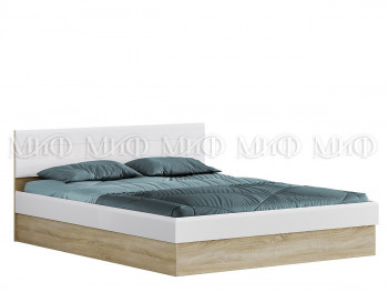 Кровать 1,6 спальня Фортуна (Дуб сонома/белый глянец) в Тулинском - tulinskij.mebel54.com | фото