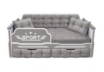 Кровать 170 серии Спорт 2 ящика 45 Серый (подушки) в Тулинском - tulinskij.mebel54.com | фото