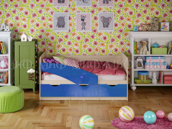 Кровать Бабочки 1,8м (Синий металлик) в Тулинском - tulinskij.mebel54.com | фото