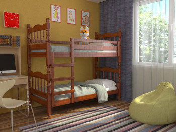 Кровать двухъярусная Соня из массива сосны 800*1890 Орех в Тулинском - tulinskij.mebel54.com | фото