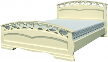 Кровать Грация-1 из массива сосны 1600*2000 Слоновая кость в Тулинском - tulinskij.mebel54.com | фото