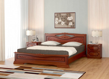 Кровать Карина-7 из массива сосны 1400*2000 Орех в Тулинском - tulinskij.mebel54.com | фото