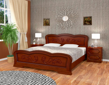 Кровать Карина-8 из массива сосны 1400*2000 Орех в Тулинском - tulinskij.mebel54.com | фото
