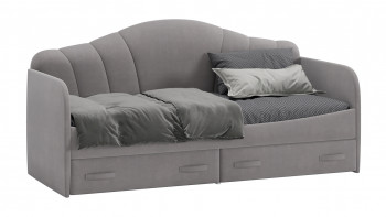Кровать с мягкой спинкой и ящиками «Сабрина» 900 Светло-серый в Тулинском - tulinskij.mebel54.com | фото
