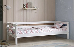 Кровать Соня Вариант 2 с задней защитой Белый полупрозрачный в Тулинском - tulinskij.mebel54.com | фото