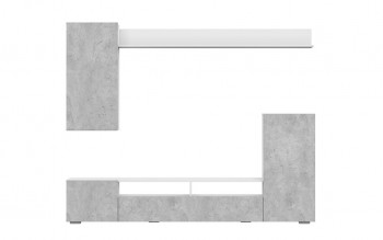 Мебель для гостиной МГС 4 (Белый/Цемент светлый) в Тулинском - tulinskij.mebel54.com | фото