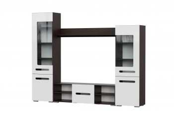 Мебель для гостиной МГС 6 (Исполнение 1/Венге/Белый глянец) в Тулинском - tulinskij.mebel54.com | фото