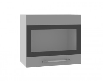 Ройс ВПГСФ 500 Шкаф верхний горизонтальный со стеклом с фотопечатью высокий (Графит софт/корпус Серый) в Тулинском - tulinskij.mebel54.com | фото