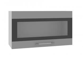 Ройс ВПГСФ 800 Шкаф верхний горизонтальный со стеклом с фотопечатью высокий (Графит софт/корпус Серый) в Тулинском - tulinskij.mebel54.com | фото