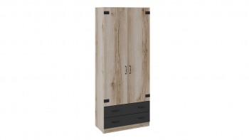 Шкаф для одежды комбинированный «Окланд» (Фон Черный/Дуб Делано) в Тулинском - tulinskij.mebel54.com | фото