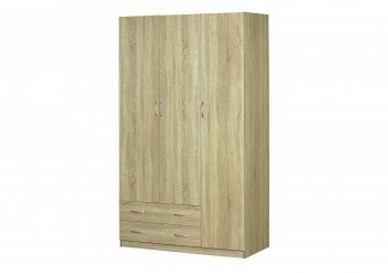 Шкаф для платья и белья 3-х дверный без зеркала Дуб Сонома в Тулинском - tulinskij.mebel54.com | фото