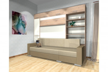 Шкаф-кровать с диваном Каролина в Тулинском - tulinskij.mebel54.com | фото