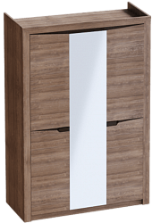 Шкаф трехдверный Соренто Дуб стирлинг/Кофе структурный матовый в Тулинском - tulinskij.mebel54.com | фото